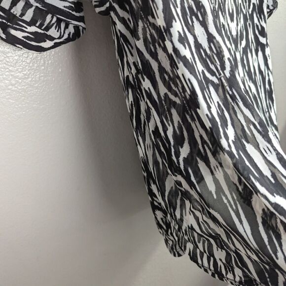 Cacique Swim Lane Bryant black & white tie dye Ikat sheer coverup tunic 2X 18/20 - Picture 5 of 6